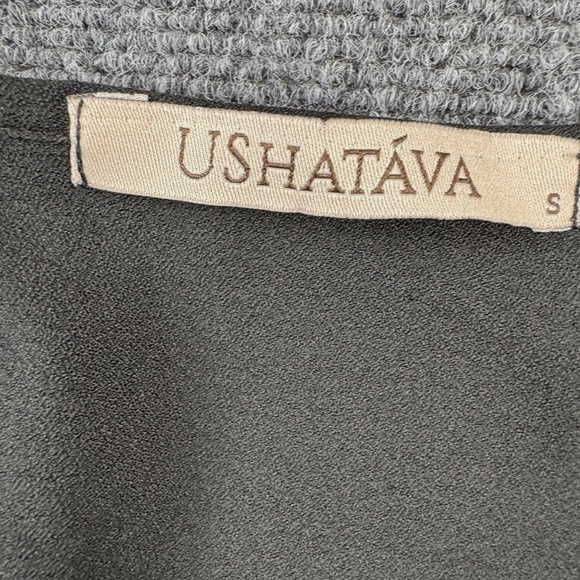 USHATAVA Maxi Dress Size Small Solid Black 3/4 Sleeve Minimalist - Picture 3 of 8